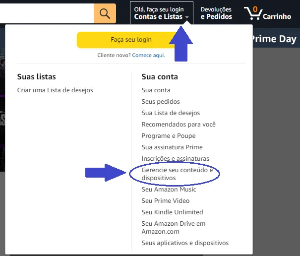 Menu Amazon