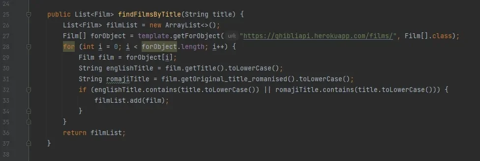 findFilmsByTitle method