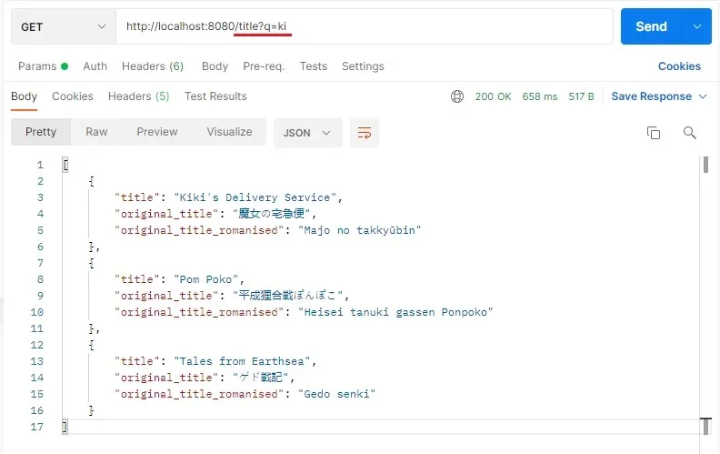 Title in Postman